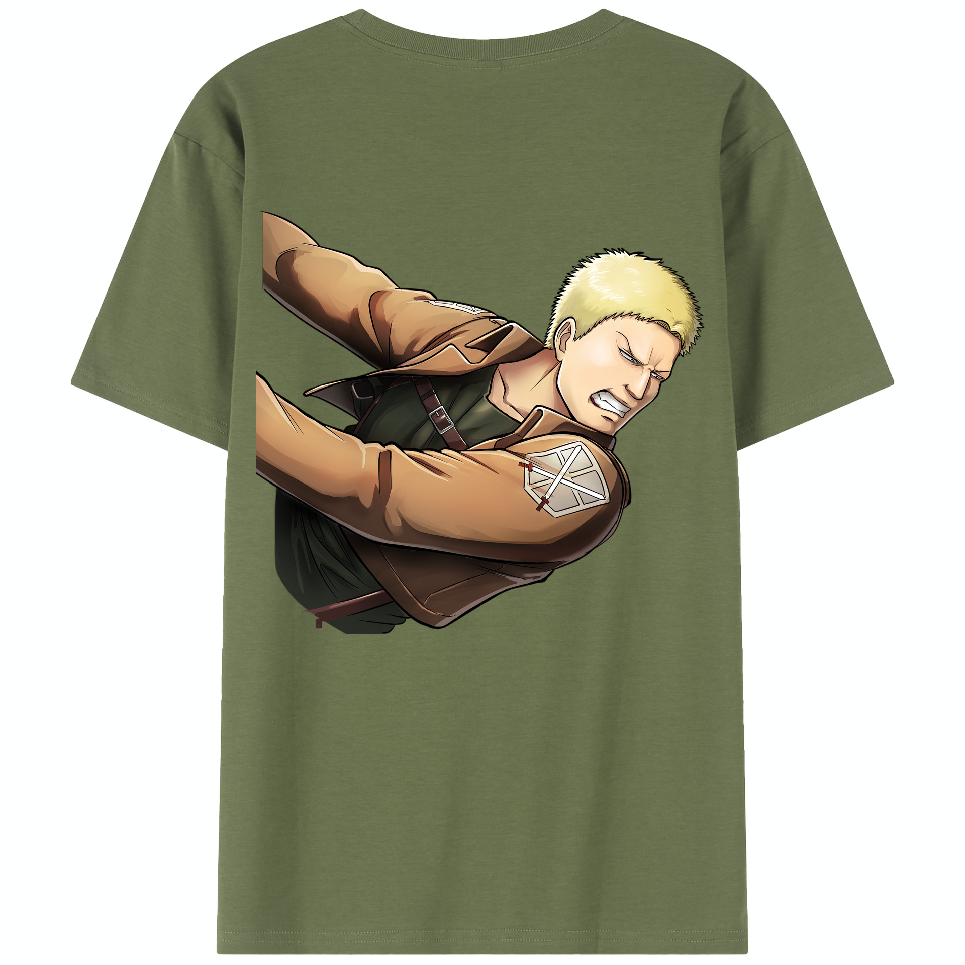 （画像用） 進撃の巨人 ライナー・ブラウン Attack on Titan Reiner Braun 綿100％半袖Tシャツ（背面プリント）